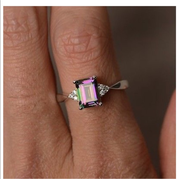 NEW 925 sterling silver Ring Mystic Fire Topaz - Picture 4 of 6